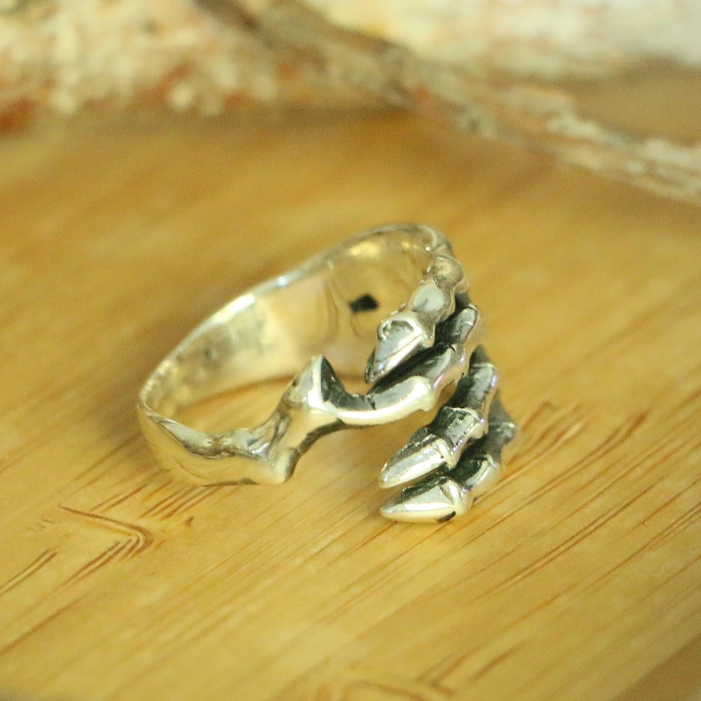 925 Sterling Silver HAND BONES Men's Rings Size 12.25 - Picture 2 of 8